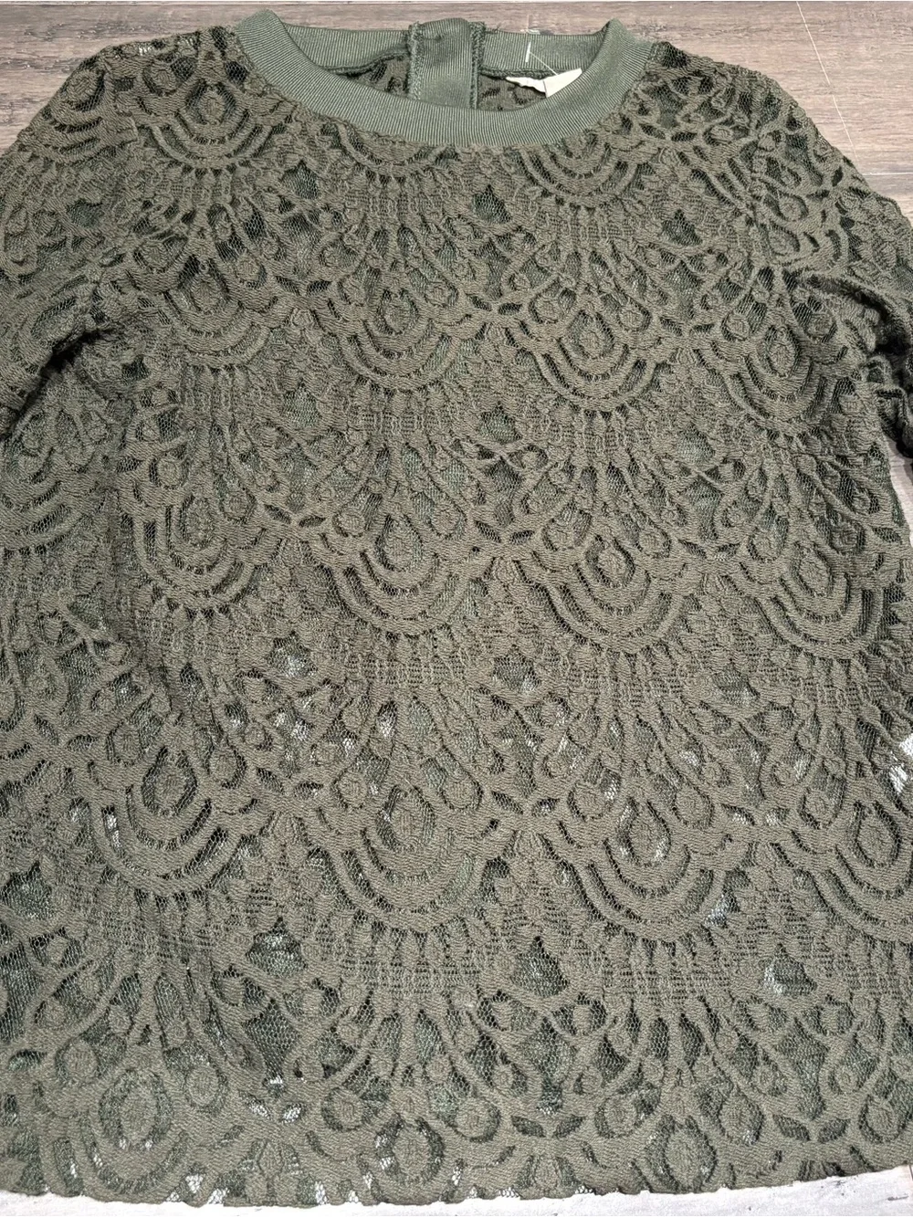 Banana Republic Olive Green Lace Top XS